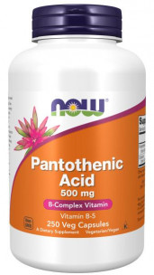 NOW Pantothenic Acid 500 мг, 250 капс