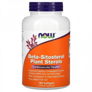NOW Beta-Sitosterol Plant Sterols, 180 капсул