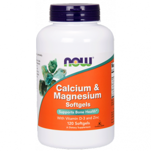 NOW Calcium &amp; Magnesium Softgels With Vitamin D and Zinc, 120 капс
