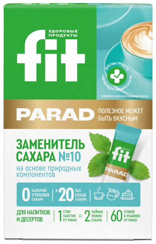 FitParad Заменитель сахара №10 стики, 60 шт