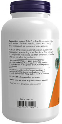 NOW Calcium Citrate, Кальций Цитрат, 227 гр