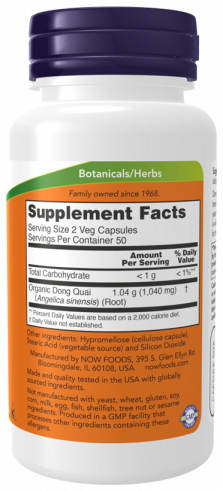 NOW Dong Quai 520 mg, 100 капсул