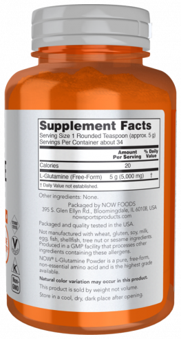 NOW L-Glutaminе, L-Глутамин, 170 грамм