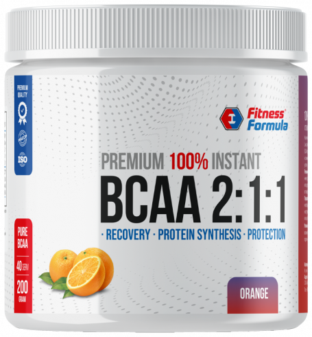 Fitness Formula 100% Instant BCAA 2:1:1 Premium, 100% Инстант БЦАА 2:1:1 Премиум, 200 грамм