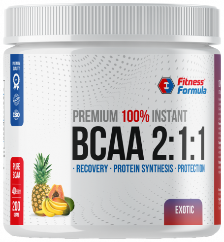 Fitness Formula 100% Instant BCAA 2:1:1 Premium, 100% Инстант БЦАА 2:1:1 Премиум, 200 грамм
