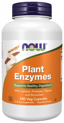 NOW Plant Enzymes, Плант Ферменты, 240 капсул
