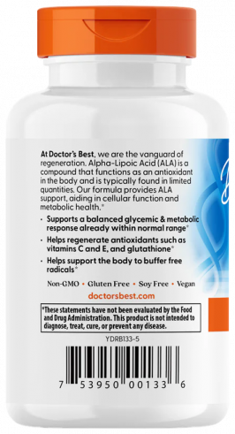 Doctor's Best Alpha-Lipoic Acid, Альфа-Липоевая кислота, 60 капсул