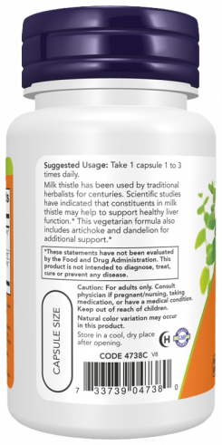 NOW Double Strength Milk Thistle Extract 300 mg, Экстракт Расторопши двойного действия 300 мг, 50 капсул