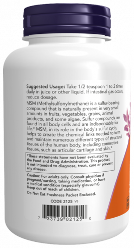 NOW MSM Methylsulfonylmethane Powder, МСМ Метилсульфонилметан Порошок