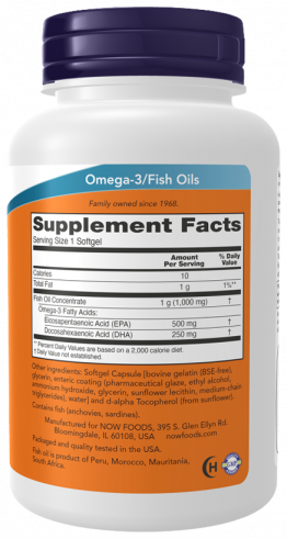 NOW Ultra Omega-3 Fish Oil 500 EPA/250 DHA, Ультра Омега-3 Фиш Ойл 500 ЭПК/250 ДГК, 90 капсул