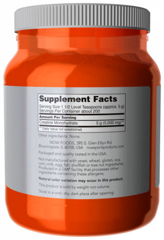 NOW Creatine Monohydrate, Креатин Моногидрат, 1000 грамм