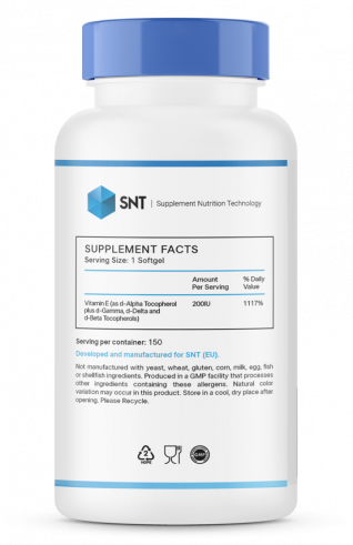 SNT Vitamin E, Витамин Е, 150 капсул