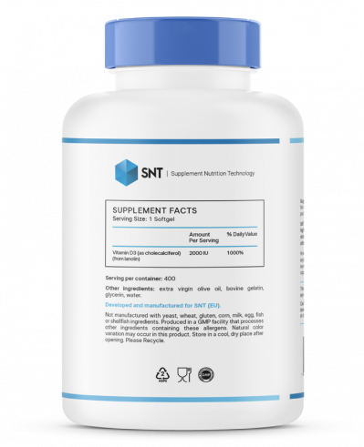 SNT Vitamin D-3, Витамин Д3, 400 капсул