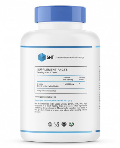 SNT L-Lysine, L-Лизин, 60 таблеток