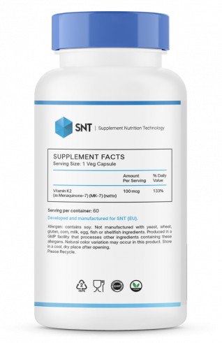 SNT Vitamin K-2 MK-7, Витамин К-2 МК-7, 60 капсул