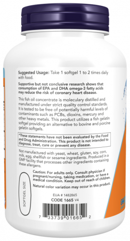 NOW Ultra Omega-3 Fish Oil 500 EPA/250 DHA, Ультра Омега-3 Фиш Ойл 500 ЭПК/250 ДГК, 180 капсул