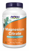 NOW Magnesium Citrate, Магния Цитрат, 240 капсул