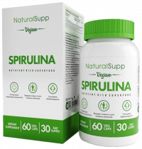 Natural Supp Spirulina 500 mg, Спирулина 500 мг, 60 капсул