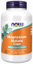 NOW Маgnesium Malate, Магний, 180 капсул