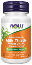 NOW Double Strength Milk Thistle Extract 300 mg, Экстракт Расторопши двойного действия 300 мг, 50 капсул