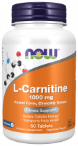 NOW L-Carnitine, L-Карнитин, 50 таблеток