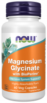 NOW Magnesium Glycinate with BioPerine, 60 капсул