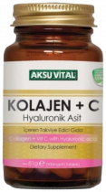 AksuVital Collagen+Vitamin C with Hyaluronic acid, Коллаген + Витамин C и Гиалуроновая кислота, 60 таблеток