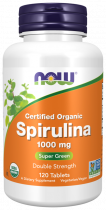 NOW Natural Spirulina, Спирулина натуральная, 120 таблеток